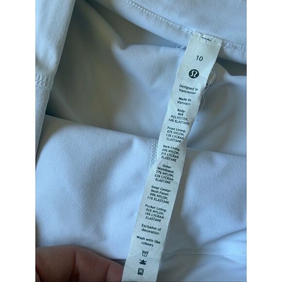 Lululemon Side Pleat High Rise Tennis White Skirt Skort size 10 White Athletic - Picture 6 of 12